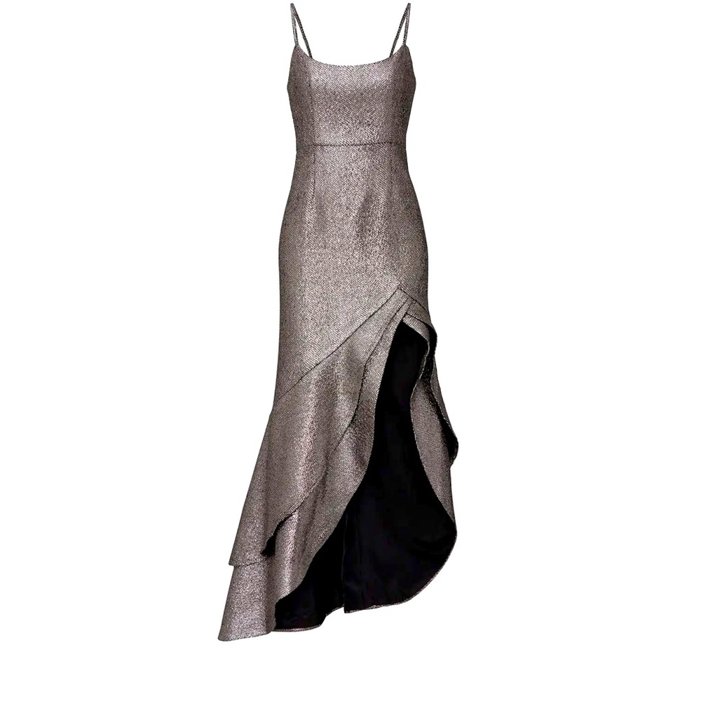 Hutch Silver Metallic Malia Gown, Size 4 - Picture 2 of 14